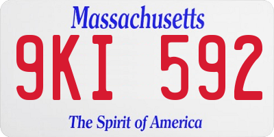 MA license plate 9KI592