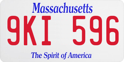MA license plate 9KI596