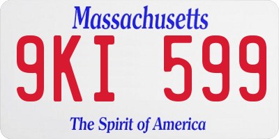 MA license plate 9KI599