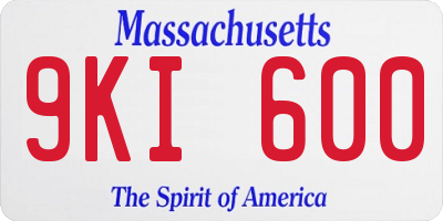 MA license plate 9KI600