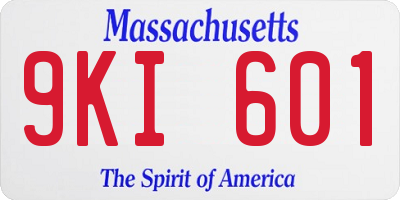MA license plate 9KI601