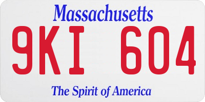 MA license plate 9KI604