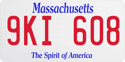 MA license plate 9KI608