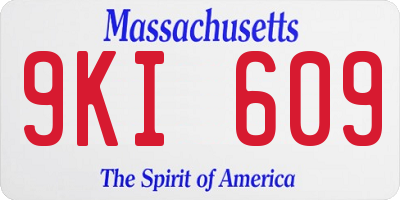 MA license plate 9KI609
