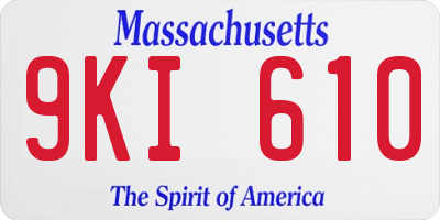MA license plate 9KI610