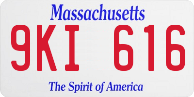 MA license plate 9KI616