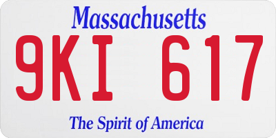 MA license plate 9KI617