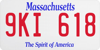MA license plate 9KI618
