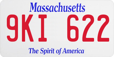 MA license plate 9KI622
