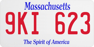 MA license plate 9KI623