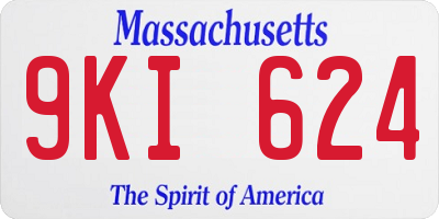 MA license plate 9KI624