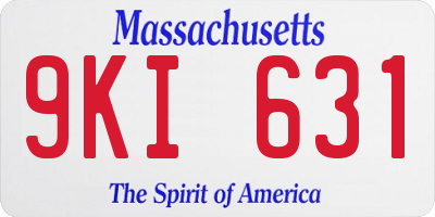 MA license plate 9KI631