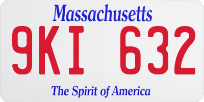 MA license plate 9KI632