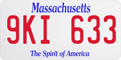 MA license plate 9KI633
