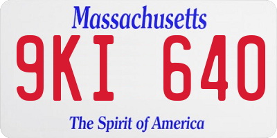 MA license plate 9KI640