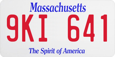 MA license plate 9KI641