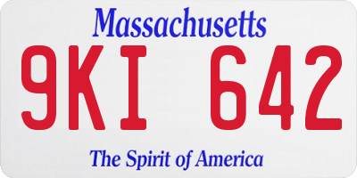 MA license plate 9KI642