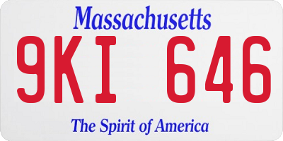 MA license plate 9KI646