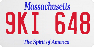 MA license plate 9KI648