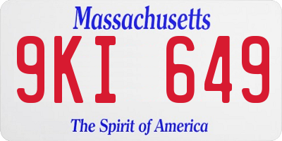 MA license plate 9KI649