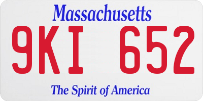 MA license plate 9KI652