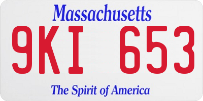 MA license plate 9KI653