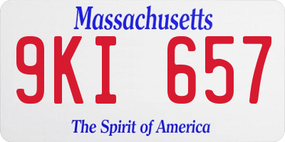 MA license plate 9KI657