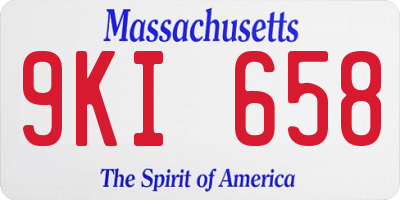 MA license plate 9KI658
