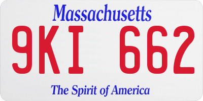 MA license plate 9KI662