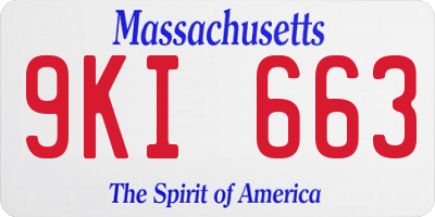 MA license plate 9KI663