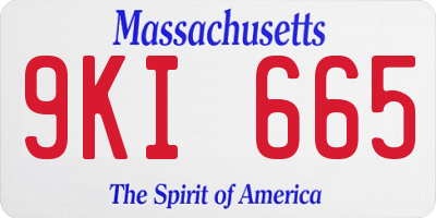 MA license plate 9KI665