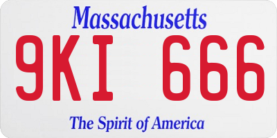 MA license plate 9KI666