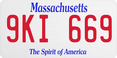 MA license plate 9KI669
