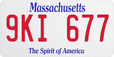 MA license plate 9KI677