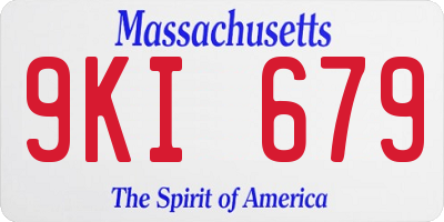 MA license plate 9KI679