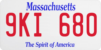 MA license plate 9KI680