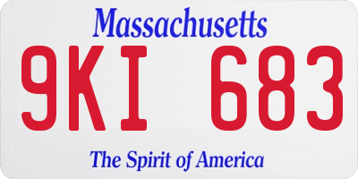 MA license plate 9KI683