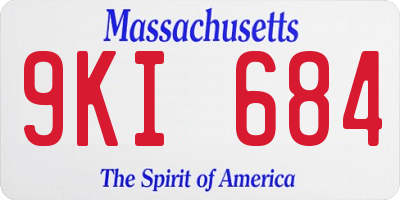 MA license plate 9KI684