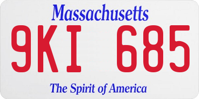 MA license plate 9KI685