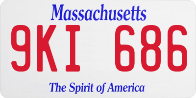 MA license plate 9KI686