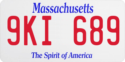 MA license plate 9KI689
