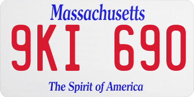 MA license plate 9KI690