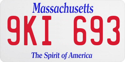MA license plate 9KI693