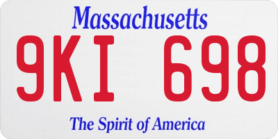 MA license plate 9KI698