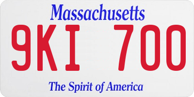 MA license plate 9KI700