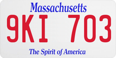 MA license plate 9KI703
