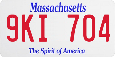 MA license plate 9KI704