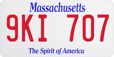MA license plate 9KI707