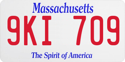 MA license plate 9KI709