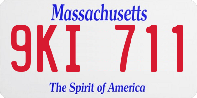 MA license plate 9KI711